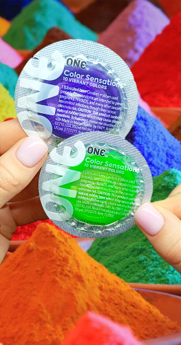 Презервативы ONE Color Sensations классические разноцветные по 1 шт - 1