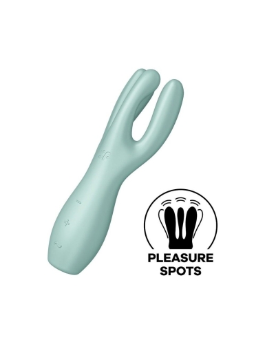 Клиторальный вибростимулятор силиконовый бирюзовый Satisfyer Threesome 3 - 1
