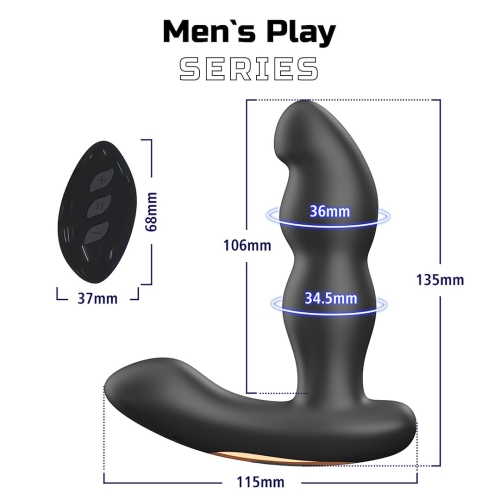 Вибромассажер простаты с ротацией и пультом управления черный Erospace Vibration &amp;amp; 360° Rotation Men’s Play B12 - 8
