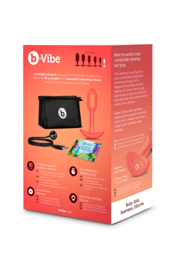 Анальна пробка з вібрацією для еротичних ігор B-Vibe розмір S помаранчева - 7