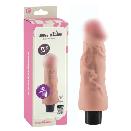 Вібратор реалістичний бежевий CRUSHIOUS Mr. Skin 10 режимів - 1