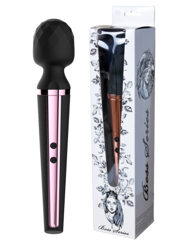 Вибромассажер Ванд в форме микрофона черного цвета Boss series Massager Genius - 1