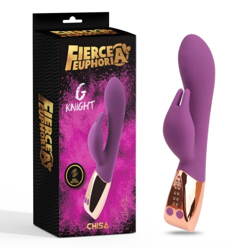 Вибратор с отростком для клитора фиолетового цвета Chisa Fierce Euphoria G Knight - 1