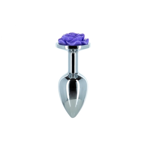 Металлическая анальная пробка Lux Active Rose Anal Plug фиолетовая - 1