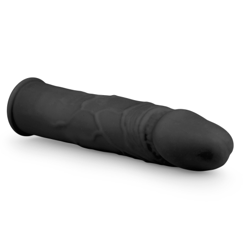 Насадка що подовжує на член реалістична з силікону чорного кольору EasyToys - 2