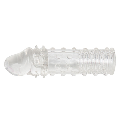 Удлиняющая реалистичная насадка с рельефом прозрачного цвета California Exotic Novelties Extender Clear - 8