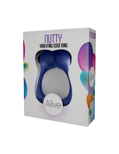 Эрекционное виброкольцо на член синее Alive Nutty - 4