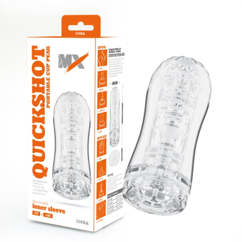 Мастурбатор для мужчин с вакуумным эффектом прозрачного цвета Chisa MX Quickshot Portable Cup Peak - 1