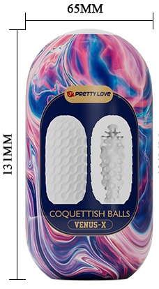 Мастурбатор яйце з точковим рельєфом білого кольору Pretty Love Coquettish Balls VENUS X - 4
