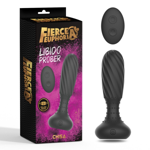 Анальний вібратор з пультом ДУ чорний силіконовий Chisa Libido Prober - 1