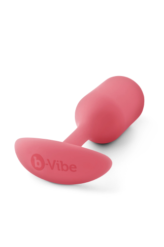 Безшовна силіконова анальна пробка з обтяженням B-Vibe для еротичних ігор коралова - 4