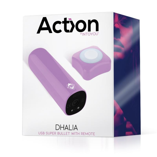 Віброкуля для стимуляції клітора фіолтетового кольору Action Dhalia Super Vibrating Bullet - 2