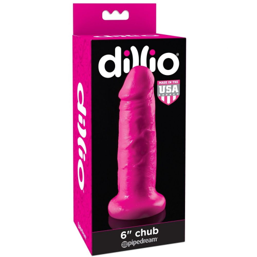 Фаллоимитатор реалистичный на присоске розового цвета Pipedream Dillio сhub - 3