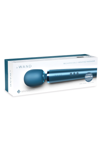Вібромасажер Ванд у формі мікрофона синього кольору Le Wand Rechargeable massager - 7