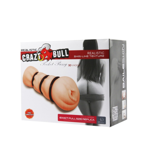 Мастурбатор вагина реалистичная с кольцами телесного цвета Crazy Bull - 6