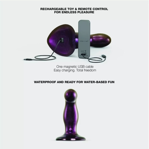 Ділдо на присосці з вібрацією та манливим рухом фіолетовий Strap-On-Me FINGERING &amp;amp; VIBRATING DILDO розмір M - 3