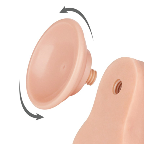 Фаллоимитатор реалистичный на присоске Sliding Skin Dual Layer Dong Flesh 8.5 телесный - 3