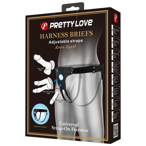 Трусики для страпона черного цвета LyBaile Pretty Love Harness briefs love spell - 11