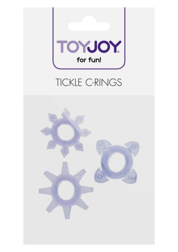 Ерекційні кільця на член фіолетові Toy Joy Tickle C-Rings 3 штуки - 3