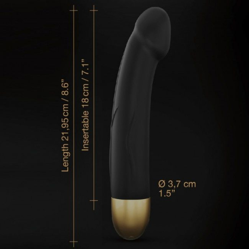 Вібратор реалістичний з силікону чорний Dorcel Real Vibration M Gold 2.0 - 5