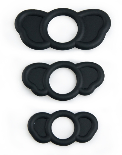 Набор силиконовых эрекционных колец черного цвета Boss of toys Elephant rings 3 штуки - 3
