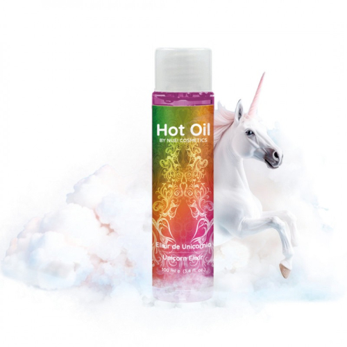 Розігріваюча їстівна масажна олія зі смаком еліксиру єдинорога Nuei HOT OIL Unicorn Elixir 100 мл - 1