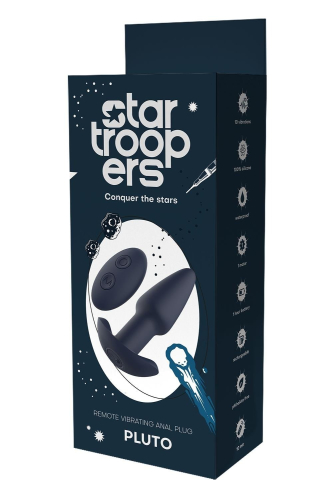 Анальна вібропробка з пультом керування чорна Dream Toys Startroopers Pluto - 12