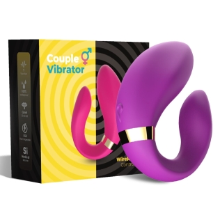 Вибромассажер для пар с пультом ДУ фиолетового цвета BOSS of TOYS Boss Series Couple Vibrator