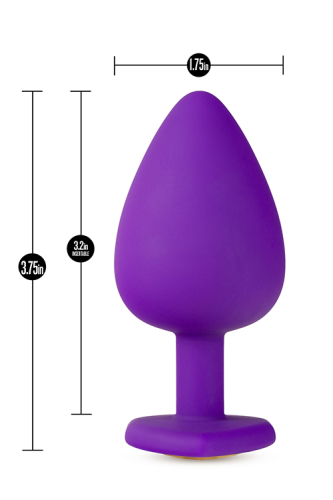 Анальна пробка зі стильним каменем TEMPTASIA BLING PLUG LARGE PURPLE - 4