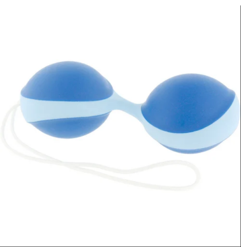 Вагинальные силиконовые шарики голубого цвета Amor Gym Balls - 1