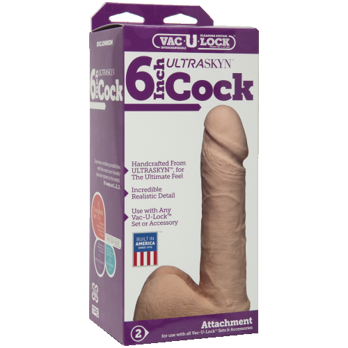 Фаллоимитатор 15,7 см/4,2 см мягкий реалистичный Doc Johnson Vac-U-Lock - 6 Inch Ultraskyn Cock White - 2
