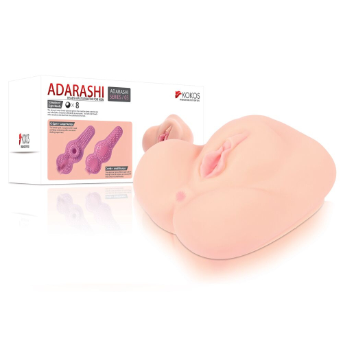 Мастурбатор двухслойный вагина телесного цвета Kokos Adarashi -3 - 5