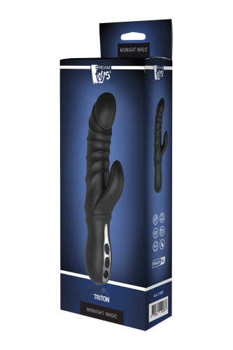 Вібратор із відростком для клітора чорного кольору Dream Toys MIDNIGHT MAGIC TRITON - 2