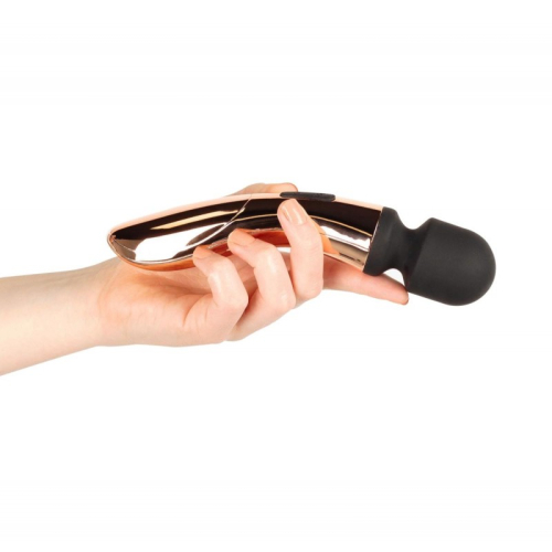 Вибромассажер Ванд в форме микрофона золотистый Rosy Gold Nouveau Curve Massager - 2