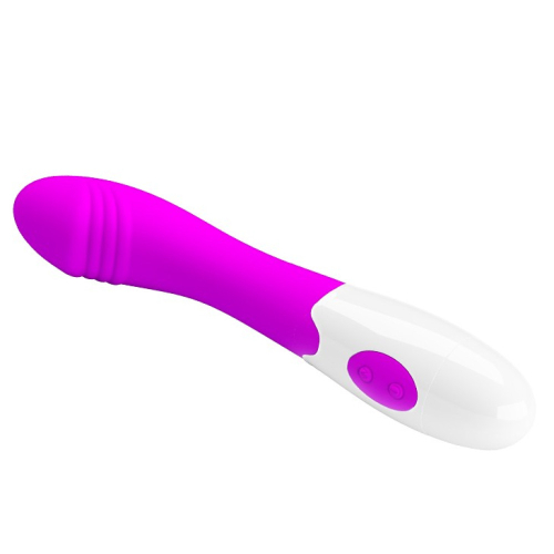 Вібратор для точки G ребристий біло-фуксія Lybaile Pretty Love Elemental Vibrator - 4