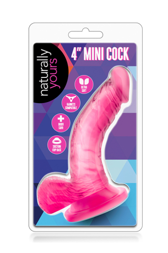 Фалоімітатор на присоску зі стимуляцією точки G рожевий NATURALLY YOURS 4INCH MINI COCK - 2