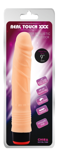 Рельефный вибромассажер телесного цвета CHISA Real Touch XXX Vibe Cock - 3