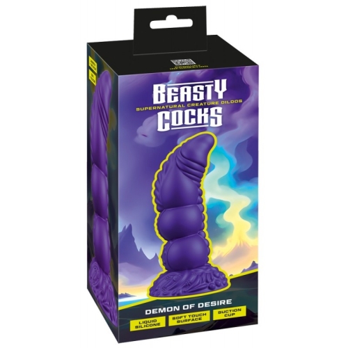 Фантастический фаллоимитатор на присоске фиолетовый Beasty Cocks Demon of Desire - 1