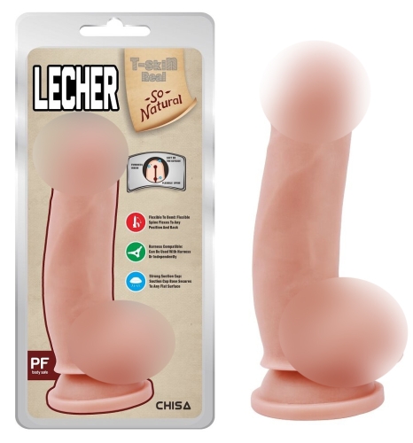 Фаллоимитатор реалистичный на присоске телесный с мошонкой CHISA Lecher - 1