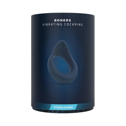 Эрекционное виброкольцо на член синее Boners Vibrating Cock Ring with Perineum Stimulation - 11