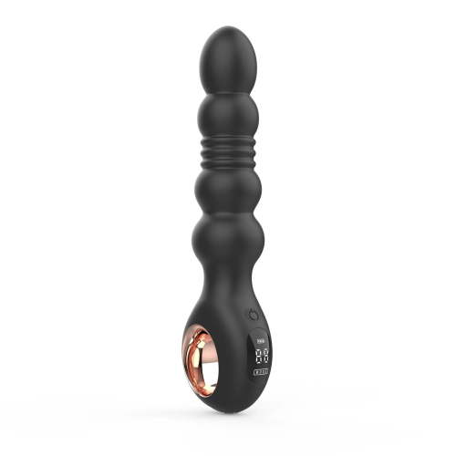 Анальний вібратор із пульсацією чорний Loviss Thor Thrusting Anal Plug 2 мотора - 4