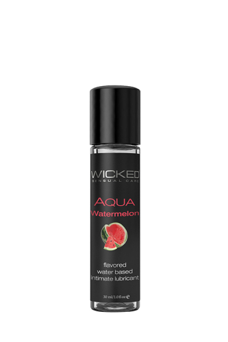 Съедобный лубрикант водный со вкусом арбуза WICKED AQUA WATERMELON FLAVORED 30ML - 1