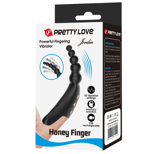 Вібратор на палець кулястий чорний LYBAILE Pretty Love Honey Finger - 11