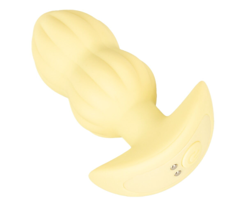 Анальная вибропробка желтая Soft Silicone Vibrating Mini Butt Plug - 6