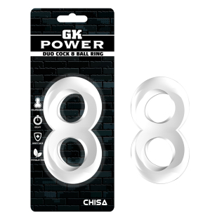 Подвійне ерекційне кільце прозоре CHISA Duo cock 8 Ball Ring