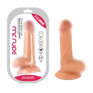 Фаллоимитатор реалистик на присоске Realistic Dong Flesh Mr. Rude 7.3 бежевый