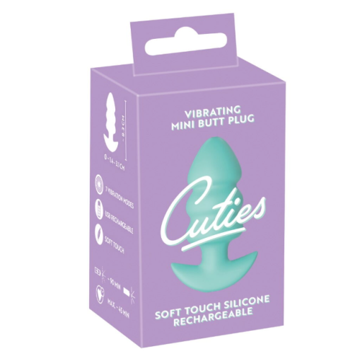 Анальна вібропробка зелена Soft Silicone Vibrating Mini Butt Plug - 1