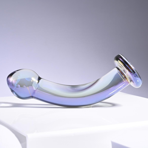 Фалоімітатор скляний для точки G або P блакитного кольору Dream Toys Playboy - 7