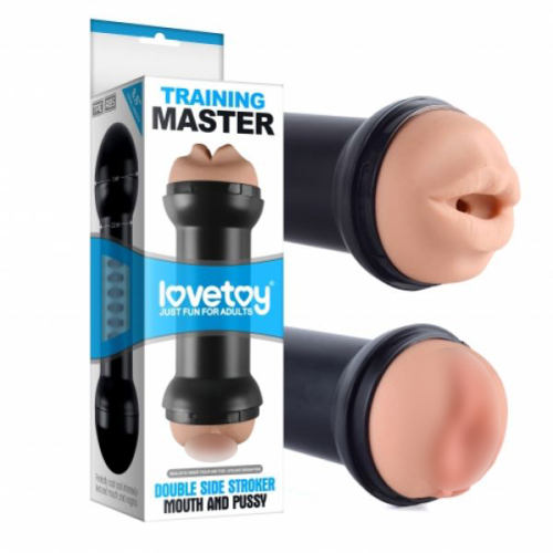 Двухсторонний мастурбатор вагина-ротик Lovetoy телесный - 1