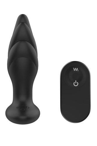 Анальна хвиляста вібропробка чорного кольору з пультом ДК Dream Toys DARK DESIRES ANGELINA - 3
